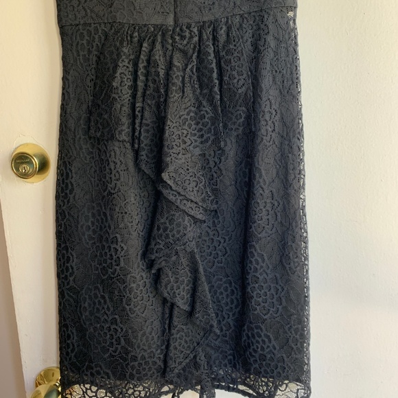 Milly Black Lace Ruffle-Back Dress - Picture 6 of 7